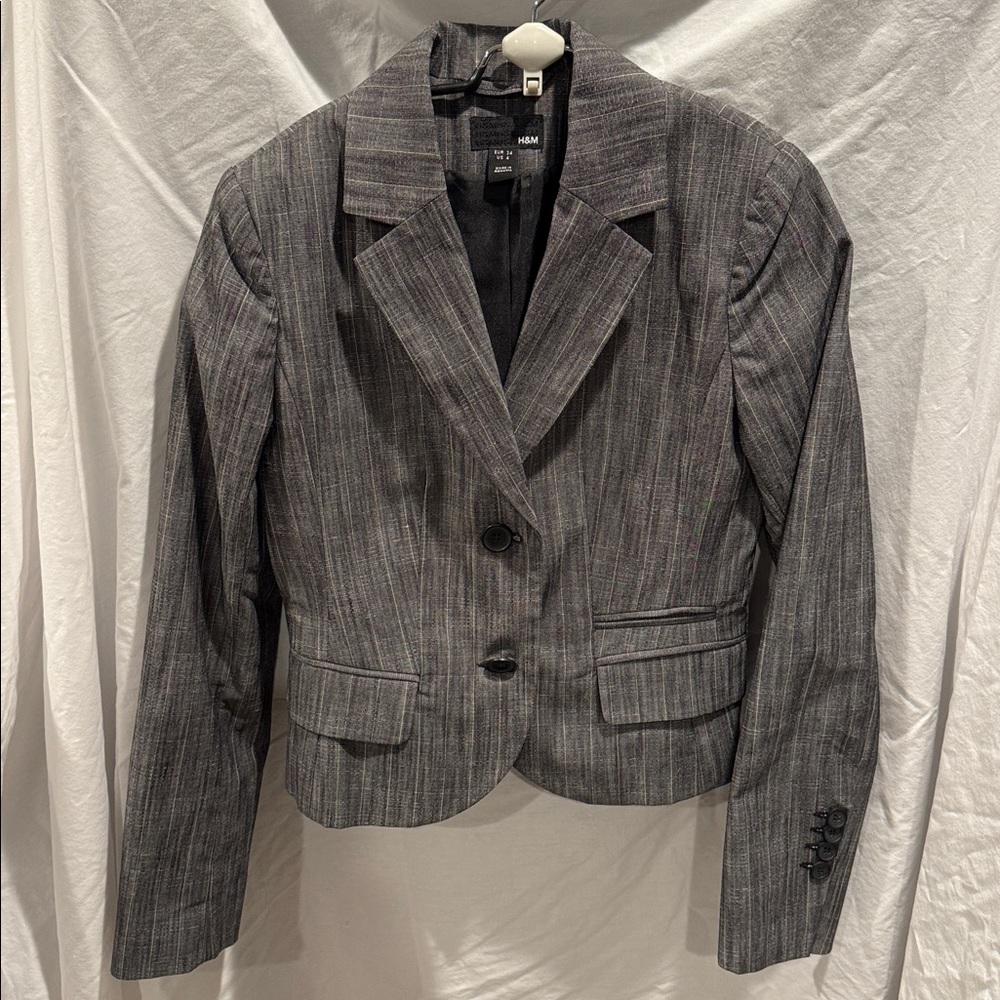 H&M Gray Striped Suit
